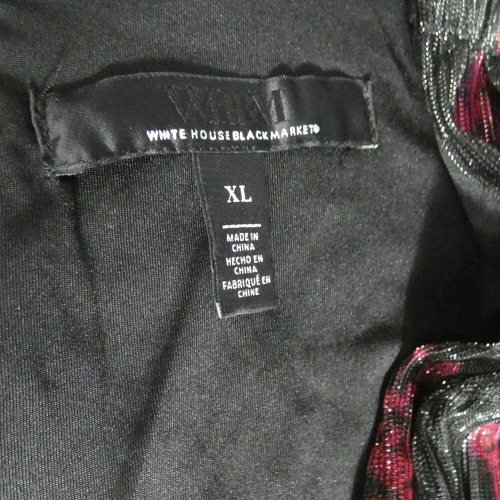White House Black Market XL Sleeveless Blouse Deep V-Neck Keyhole Sparkle Party - Picture 6 of 7